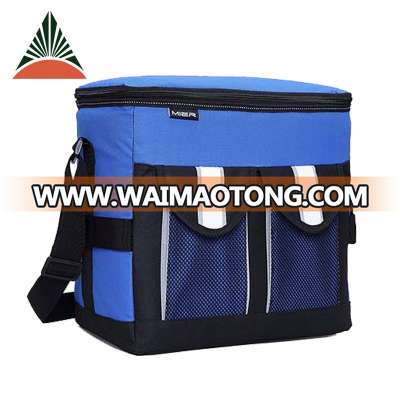 Promotional Foldable Polyester Insulated Cooler Lunch Bag For Drinks And Food