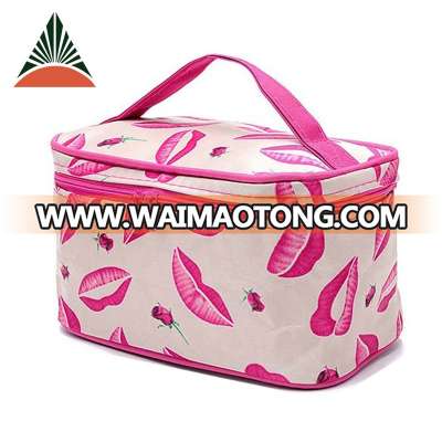 Fashion Custom Lips Print Girls Travel Toiletry Wash Cosmetic Storage Organizer Makeup Bag