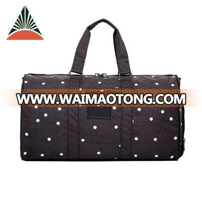 Polyester Dot Pattern Outdoor Weekend Duffel Travel Bag For Gym