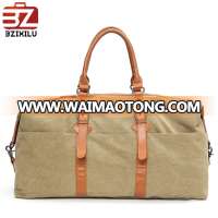 Top quality multi-color canvas messenger bag and travel bag with leather trim