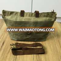 customized high qaulity canvas tote bag leather handle