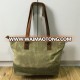 guangzhou factory retro canvas tote leather straps